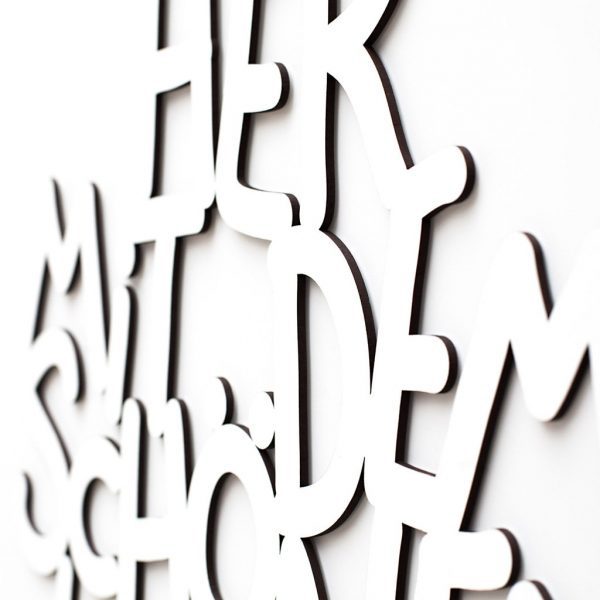 Her mit dem schönen Leben 3D geschnittene Buchstaben