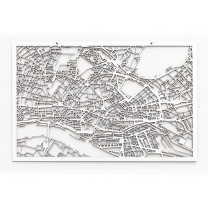 3D Stadtplan Hamburg weiß