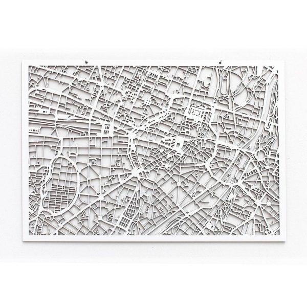 3D Stadtplan München weiß