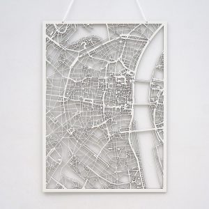 3D Stadtplan Köln weiß