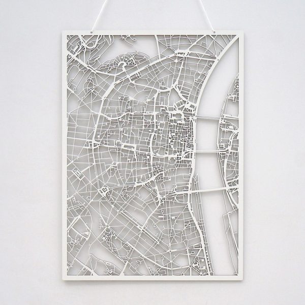 3D Stadtplan Köln weiß