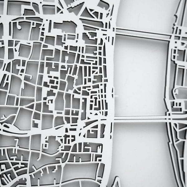3D Stadtplan Köln weiß