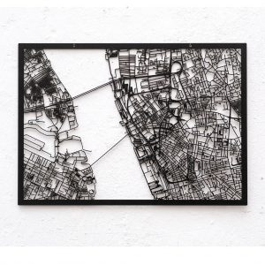 3d Stadtplan Liverpool, schwarz